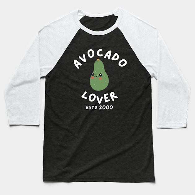 Avocado Lover Established 2000 Cute Baseball T-Shirt by DesignArchitect